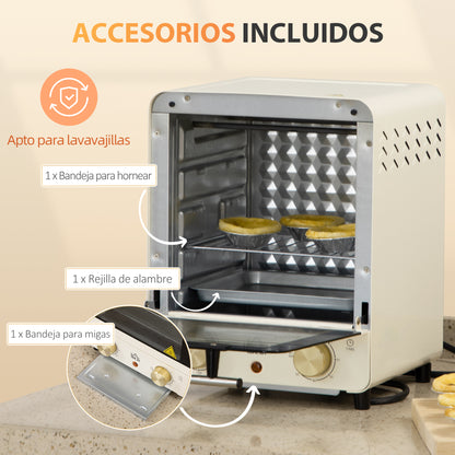 Homcom Horno Eléctrico Sobremesa 15 Litros 1000w Con Temperatura Hasta 230 ℃_5