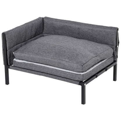 Pawhut Cama Para Perros Elevada Con Cojines Extraíbles Lavables 63,5x49x38,5 Cm_0