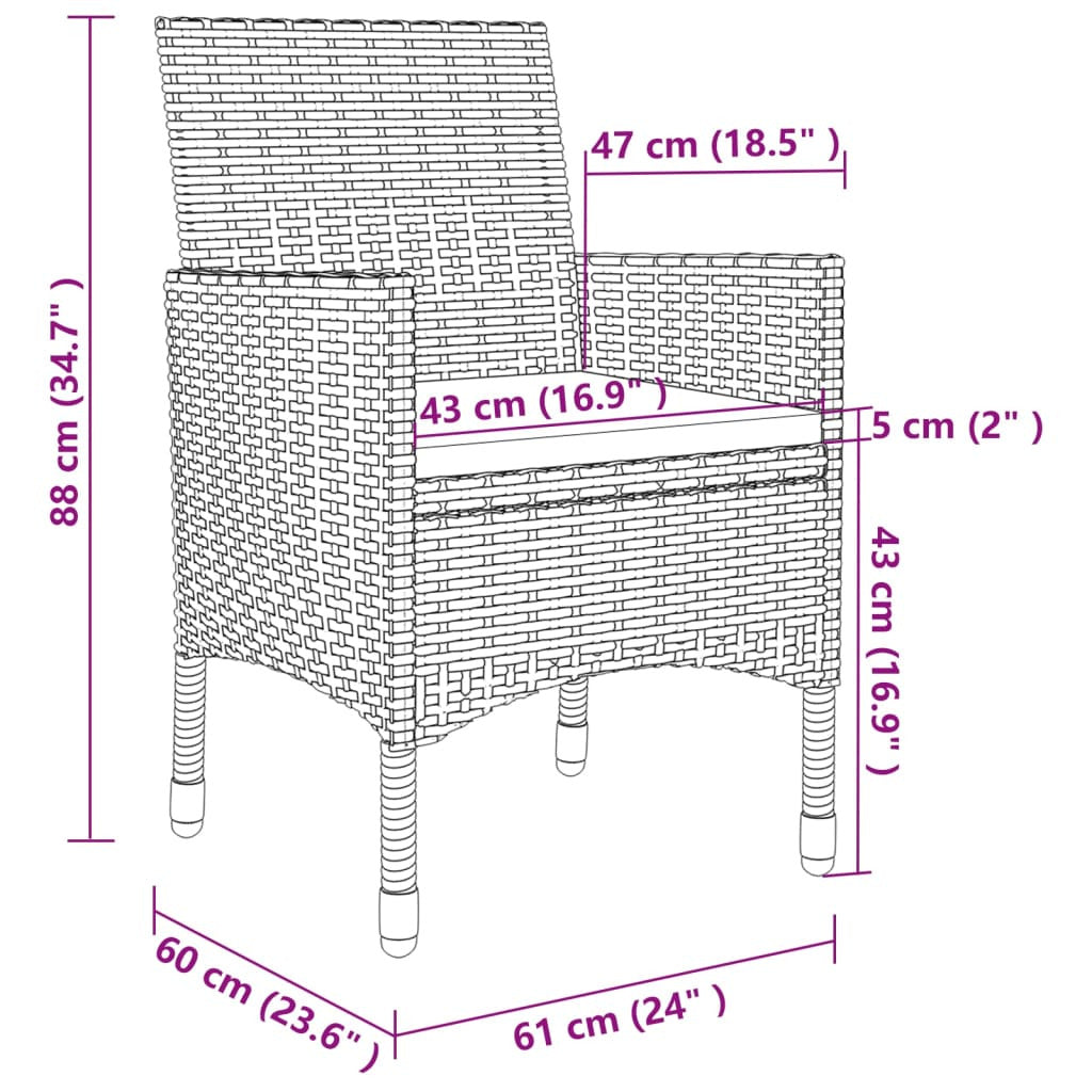 Vidaxl Set De Comedor De Jardín 11 Pzas Y Cojines Ratán Sintético Gris_4