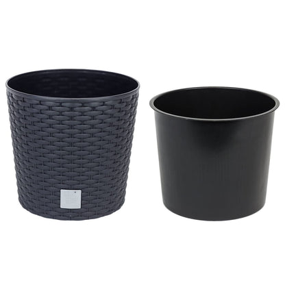 Maceta Redonda 4,7 Litros Rato Con Cubilete Para Plantar En Color Antracita 20 X 20 X 19 Cm