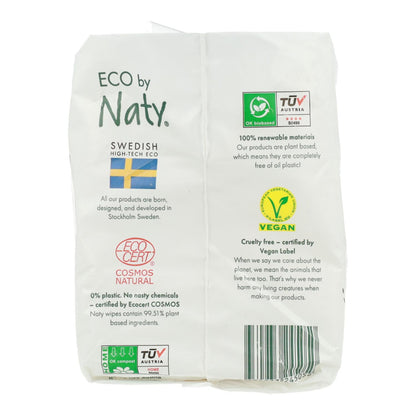 Pack de 3 lenços compostáveis ​​Naty, 3 x 56 unidades