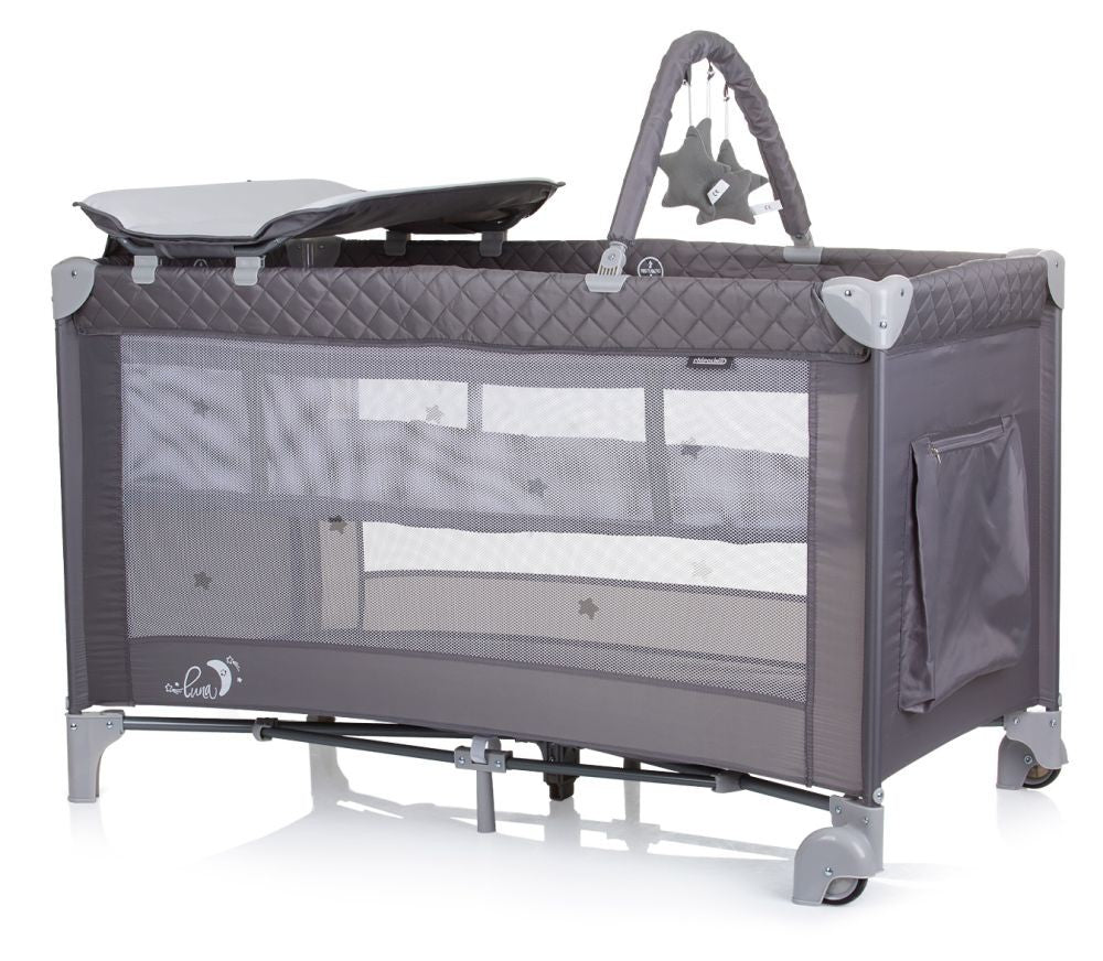 Cuna De Viaje Con Cambiador Luna Ash Grey_1