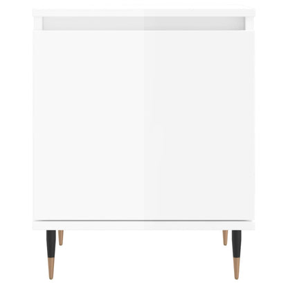 Mesitas Noche 2 Uds Madera Ingeniería Blanco Brillo 40x30x50 Cm_3