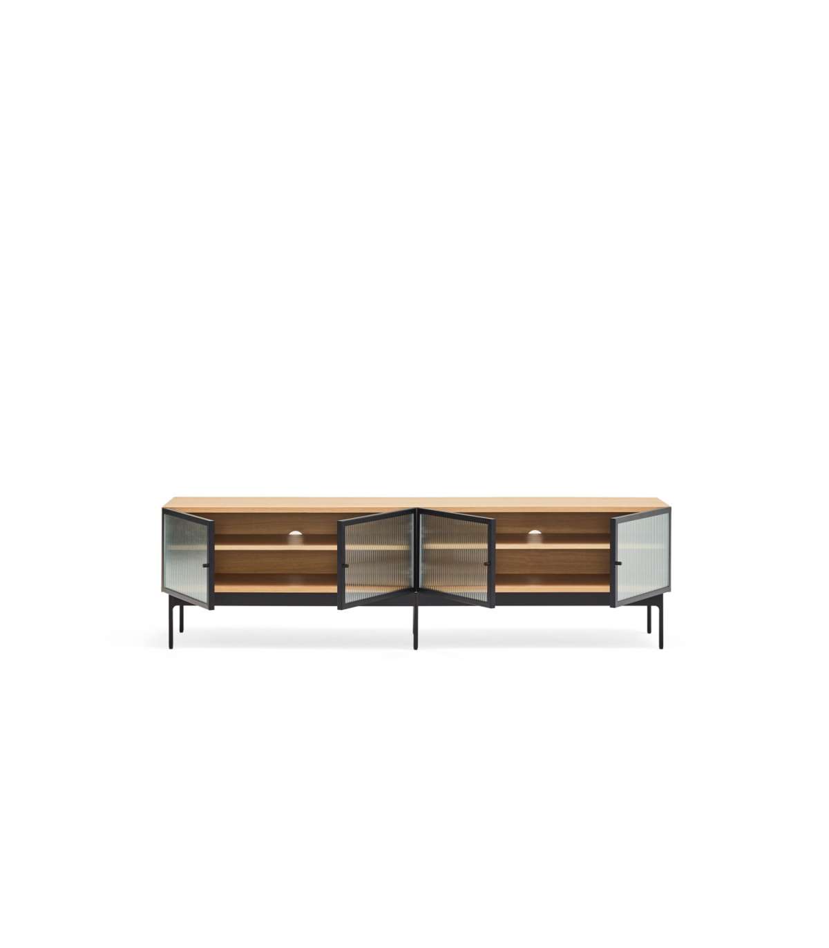 Mueble Para Televisión Modelo Blur 4 Puertas Acabado Roble, 40cm(ancho) 50cm(alto) 180cm_1