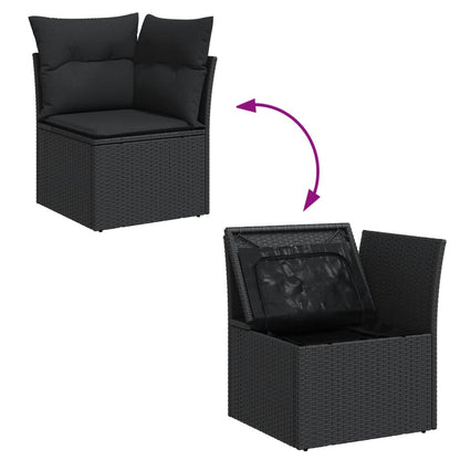 Set De Sofás De Jardín Con Cojines 9 Pzas Ratán Sintético Negro / Vetonek_3