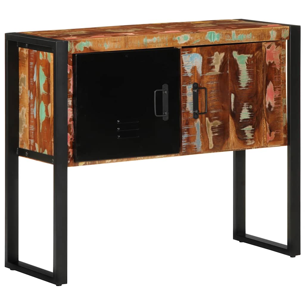 Mueble Consola Madera Maciza Reciclada Multicolor 90x35x75 Cm_2