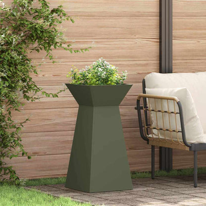 Maceta Pilar 2 Uds. Verde Oliva 35 X 35 X 73 Cm_1