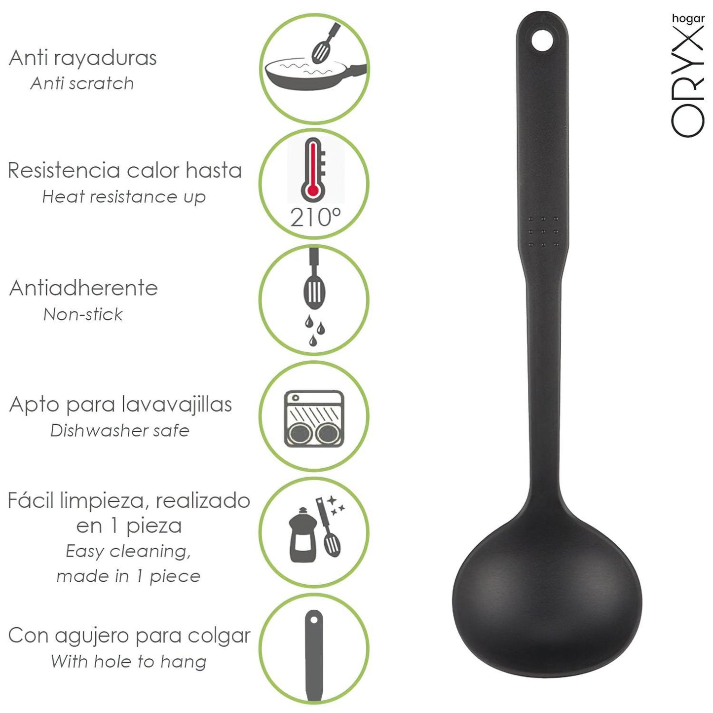 Cucharon Servir Cocina Nylon Basic 32 X 9.5 Cm._0
