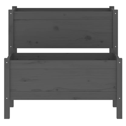 Jardinera De Madera Maciza De Pino Gris 84,5x84x75 Cm_3