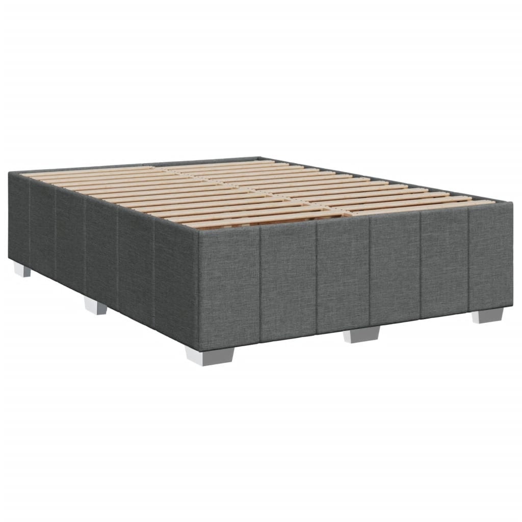 Cama Box Spring Con Colchón Tela Gris Oscuro 160x200 Cm / Vetonek_3