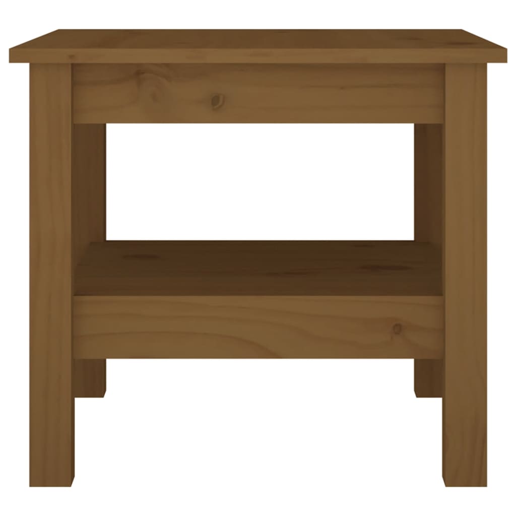 Mesa De Centro Madera Maciza De Pino Marrón Miel 45x45x40 Cm_1