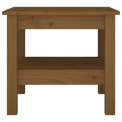 Mesa De Centro Madera Maciza De Pino Marrón Miel 45x45x40 Cm_1