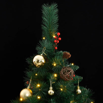 Vidaxl Árbol De Navidad Artificial Con Bisagras 300 Led Y Bolas 180 Cm_1