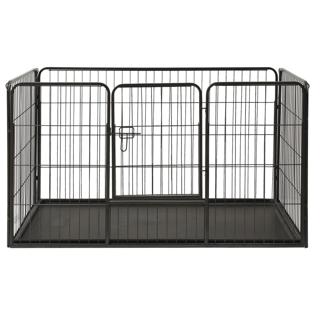 Vidaxl Corral Para Perros Cachorros Acero 123x77,5x74,5 Cm_1