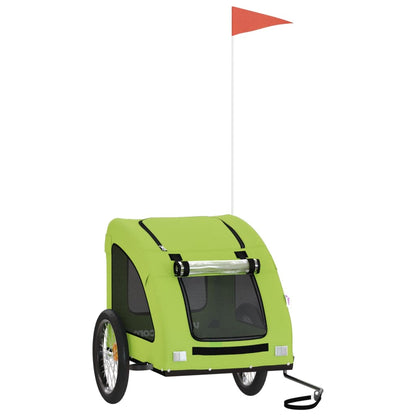 Remolque De Bicicleta Mascotas Hierro Tela Oxford Verde_0