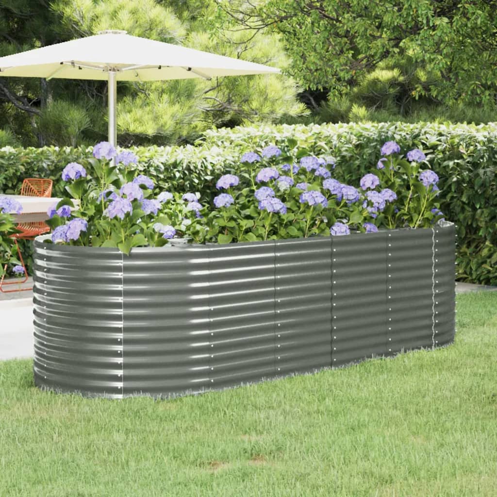Jardinera Arriate Acero Galvanizado Gris 249x100x68 Cm_1
