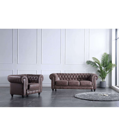 Sillón Chesterfield Tapizado En Símil Piel Imitación Cuero Viejo, 115 Cm(ancho) 75 Cm(altura) 84 Cm(fondo)._4