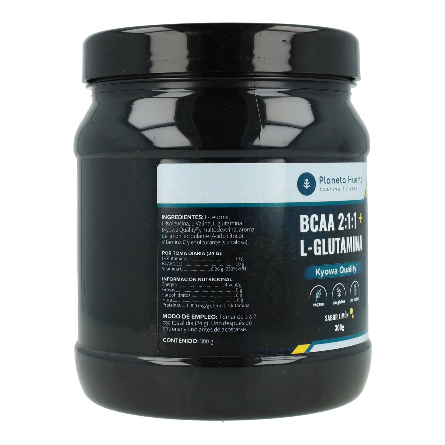 BCAA 2:1:1 + L-Glutamina Sabor a Limão Planeta Huerto 300 g