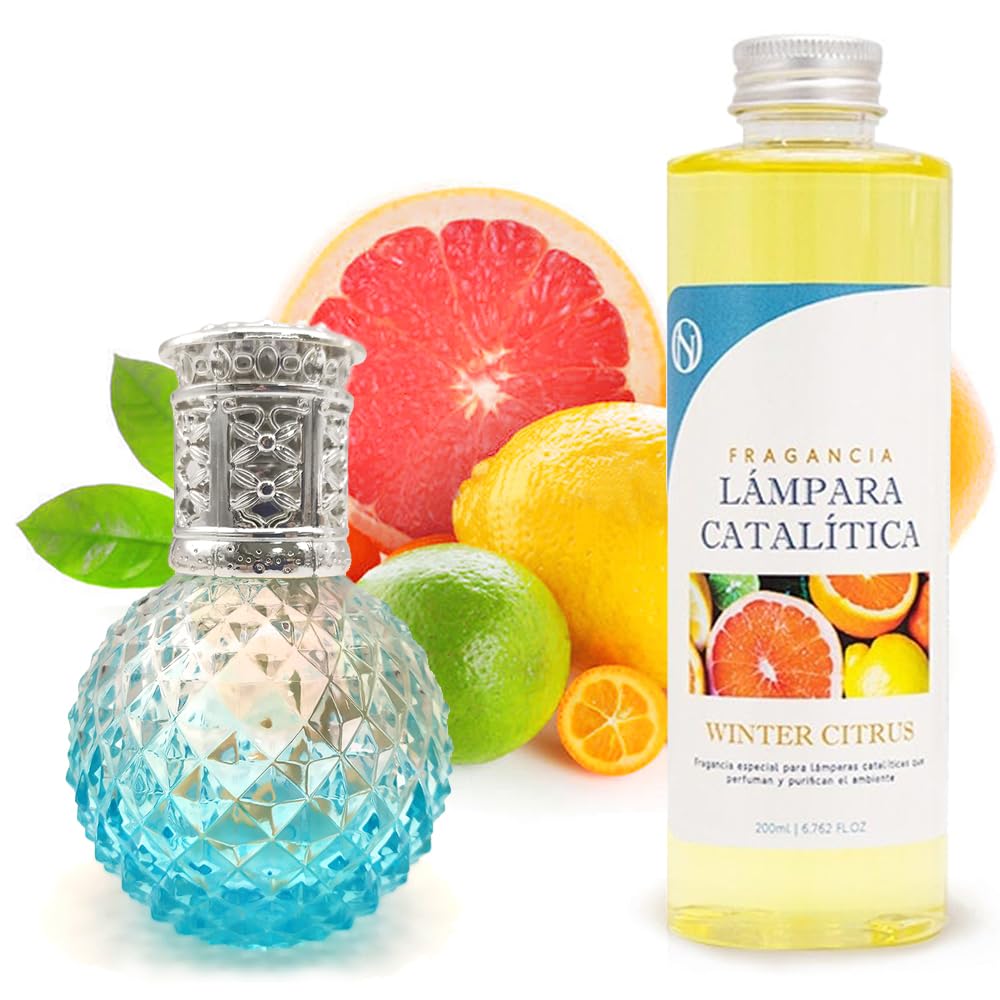 Lámpara Catalítica Blue Diamonds + Aroma Winter Citrus 200 Ml - Elimina Malos Olores, Impurezas Y Perfuma_0