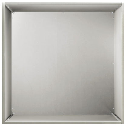 Macetero De Jardín Plateado 40 X 40 X 75 Cm Acero Inoxidable_3
