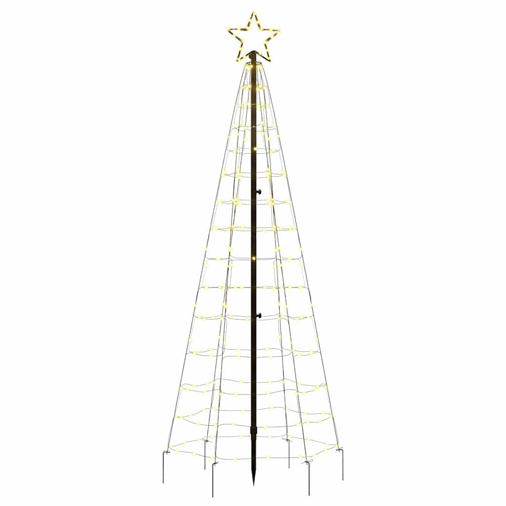 Árbol De Navidad Led Con Estacas 220 Led Blanco Cálido 180 Cm_4