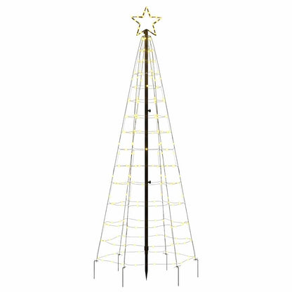 Árbol De Navidad Led Con Estacas 220 Led Blanco Cálido 180 Cm_4