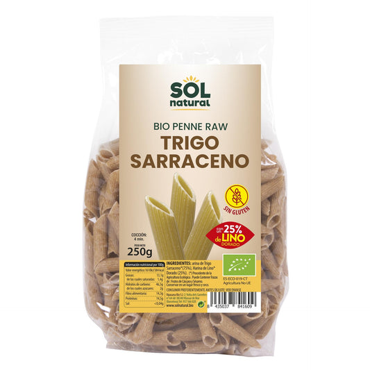 Noodles de trigo sarraceno 25% linhaça BIO sem glúten Sol Natural 250 g
