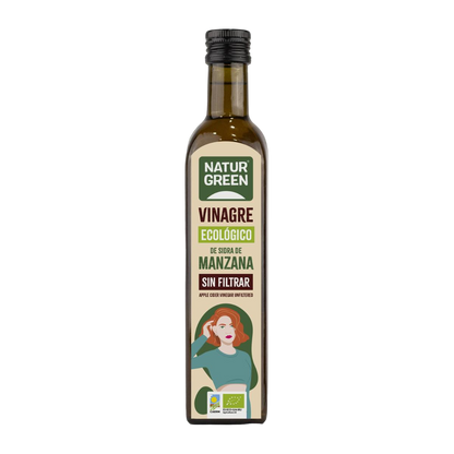 Embalagem de 2 vinagres de maçã biológicos não filtrados NaturGreen 500 ml