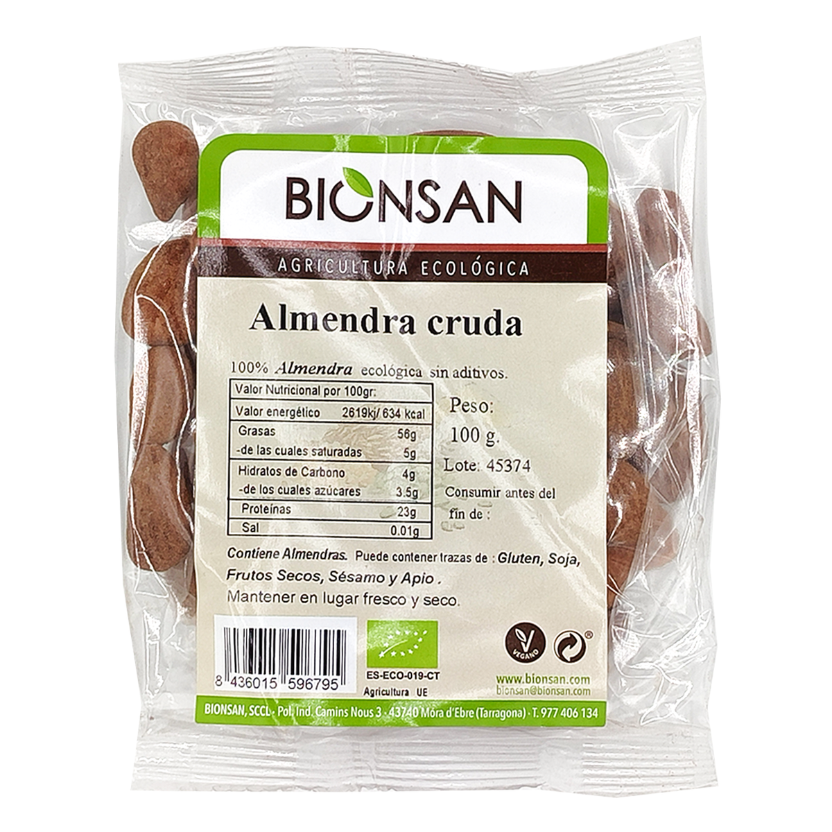Almendras Crudas Eco Bionsan De Proximidad 100gr_0