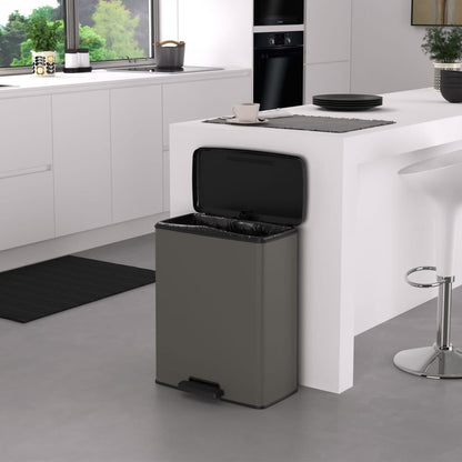 Curver Papelera De Pedal Deco Rectangular Gris Frío 65 L_4