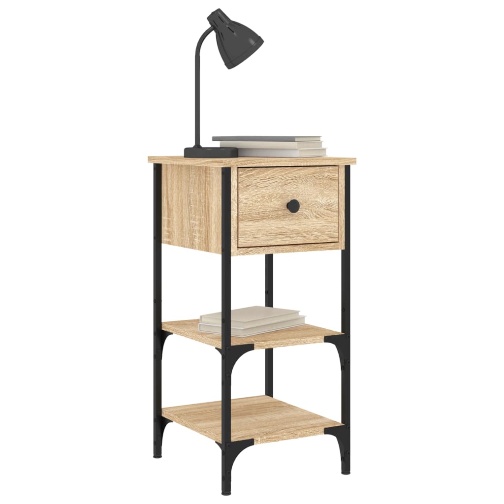 Mesita De Noche Madera De Ingeniería Roble Sonoma 34x36x70 Cm_1