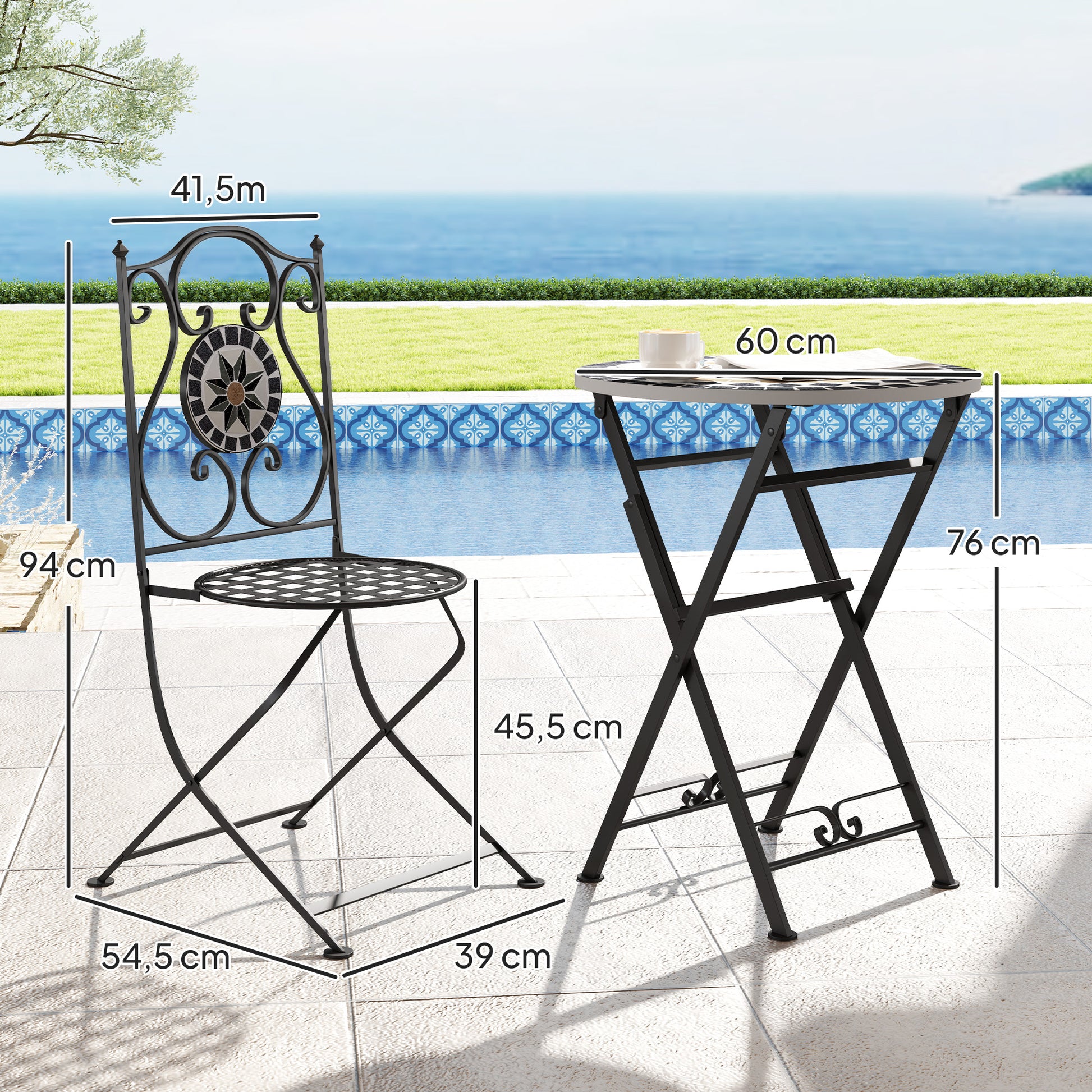Outsunny Conjunto De Jardín Exterior De 3 Piezas Para Terraza Patio Multicolor_2