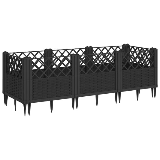 Jardinera Con Clavijas Pp Negro 123,5x43,5x43,5 Cm_0