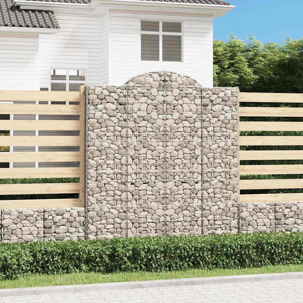 Cestas De Gaviones 9 Uds Forma De Arco Hierro 200x50x220/240 Cm_1