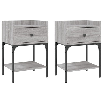 Mesitas Noche 2 Uds Madera Ingeniería Gris Sonoma 40,5x31x60 Cm_0