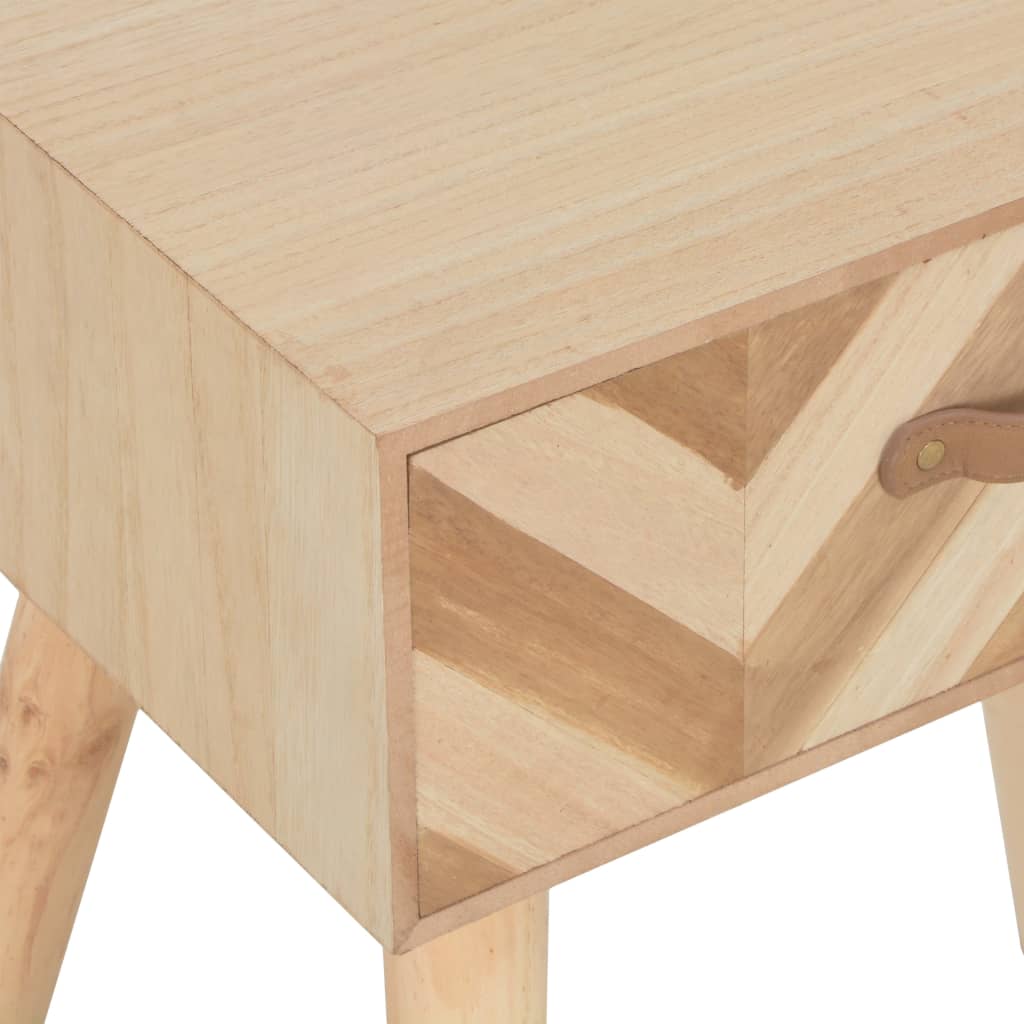 Mesita De Noche Con Cajón De Madera Maciza 44x30x58 Cm_4