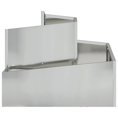 Macetero De Jardín Plateado 60 X 60 X 50 Cm Acero Galvanizado_4