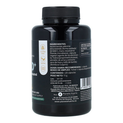 NAD+ Trans-resveratrol Planeta Huerto 120 cápsulas