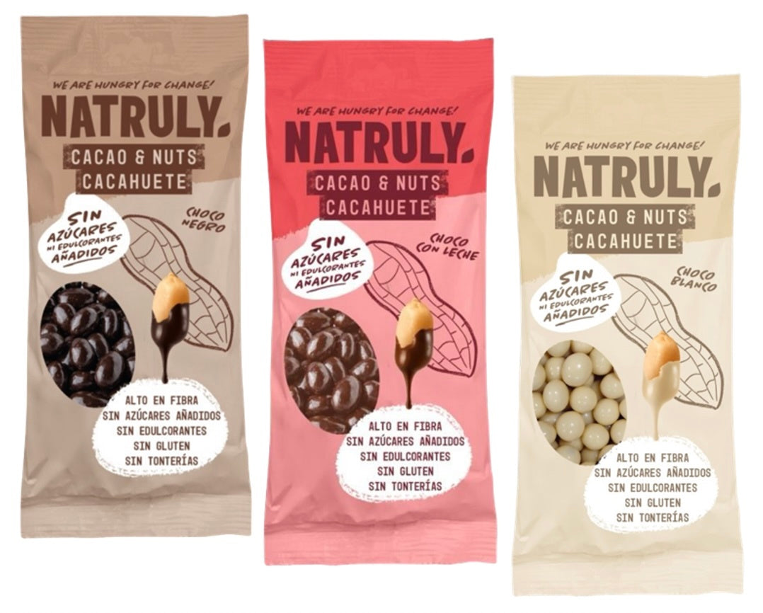 Chocolate de leite Cacao&amp;Nuts Natruly 50g