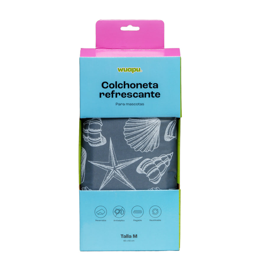 Colchoneta De Gel Refrescante Para Perro Talla M De 65x50cm Con Estampado Veraniego Indico Wuapu_1