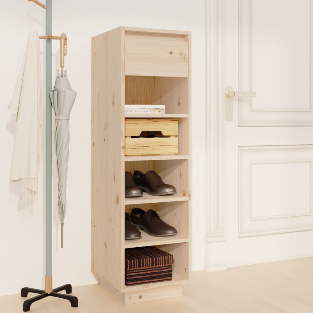 Armario Zapatero De Madera Maciza De Pino 30x34x105 Cm / Vetonek_3