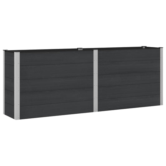 Arriate Elevado Negro 250 X 50 X 91 Cm Wpc Y Aluminio_0