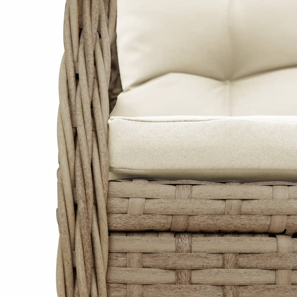 Set Comedor De Jardín 3 Pzas Con Cojines Ratán Sintético Beige / Vetonek_3