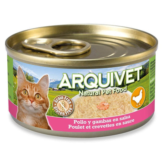 Frango em molho com camarão Arquivet 80 g Ração húmida para gatos