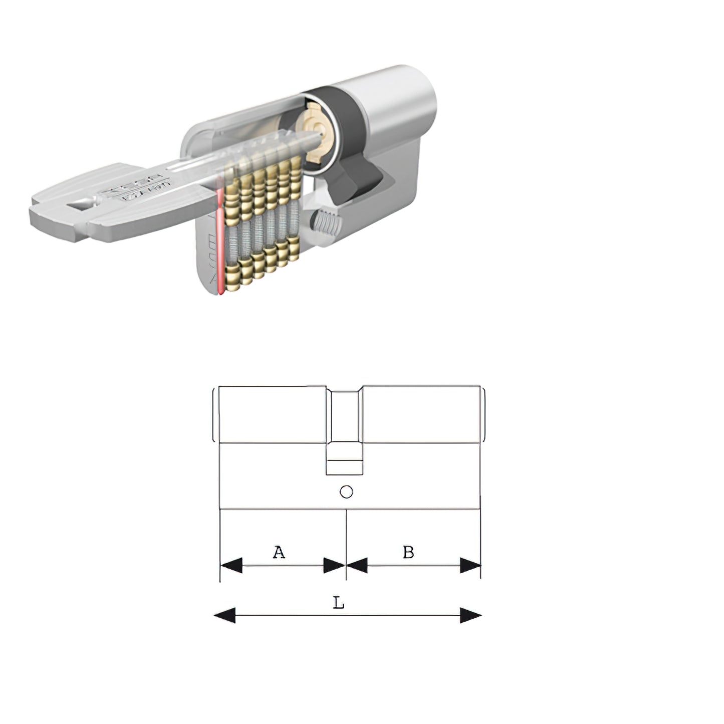 Cilindro Tesa Seguridad T60 /35x35  Latonado_0