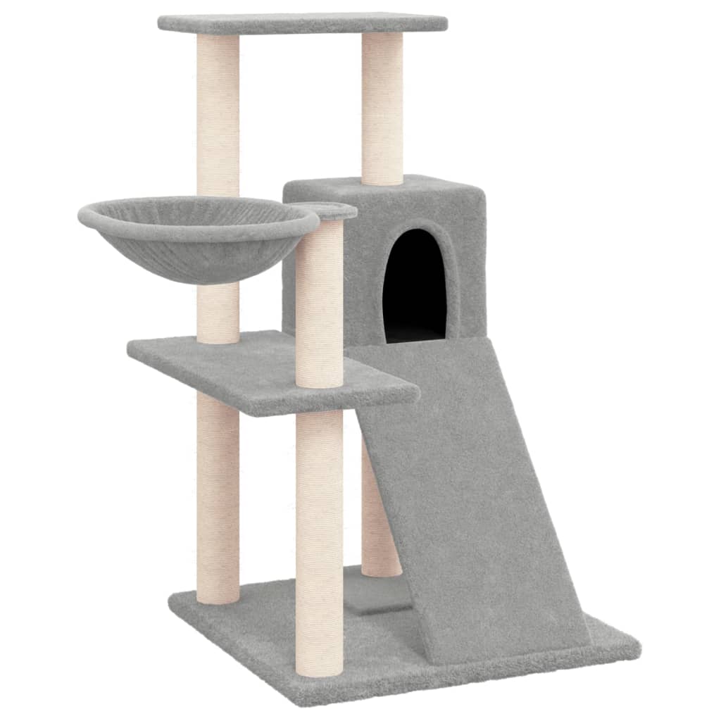 Rascador Para Gatos Con Postes De Sisal Gris Claro 82 Cm_0