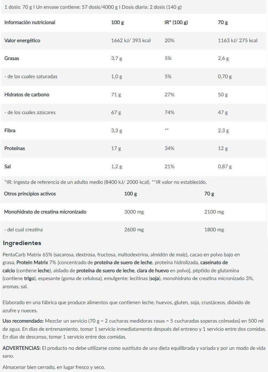 Muscle Mass - 4000g - Chocolate - Ganadores De Peso Con Proteína - Biotech Usa_5