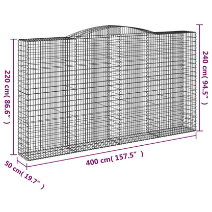 Cestas De Gaviones 9 Uds Forma De Arco Hierro 400x50x220/240 Cm_5