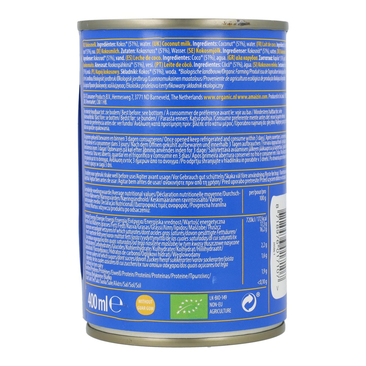 Leite de coco BIO Amaizin 200ml