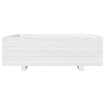 Jardinera De Madera Maciza De Pino Blanca 80x80x26,5 Cm_4